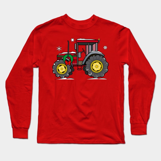 Tractor at the Holidays Long Sleeve T-Shirt by PenguinCornerStore